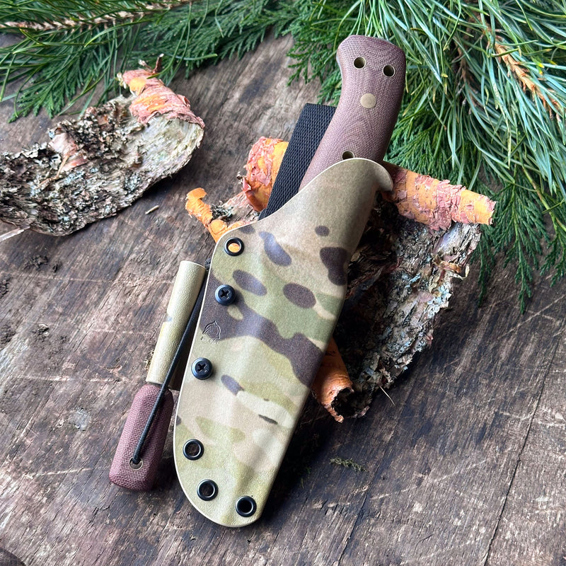 Load image into Gallery viewer, The Villmark - Brown Micarta/Two Sheaths
