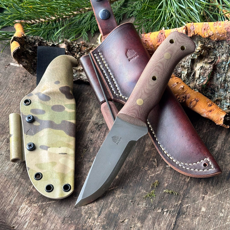 Load image into Gallery viewer, The Villmark - Brown Micarta/Two Sheaths
