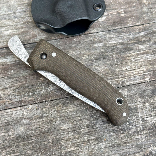 The Nomad - Damascus/Green Micarta