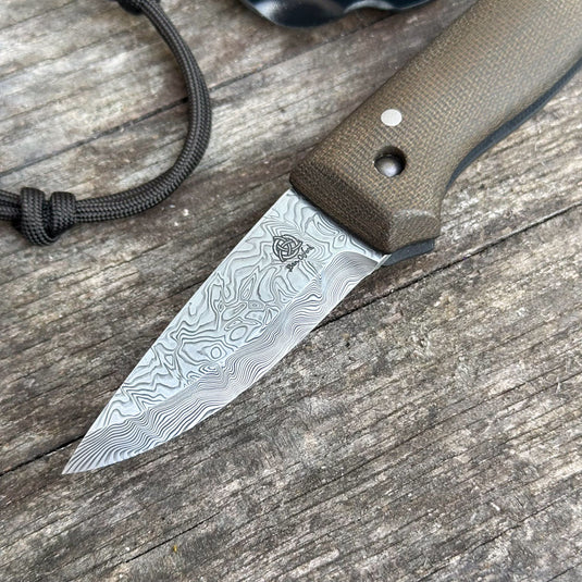 The Nomad - Damascus/Green Micarta
