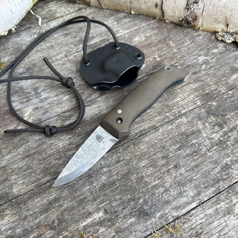 Load image into Gallery viewer, The Nomad - Damascus/Green Micarta
