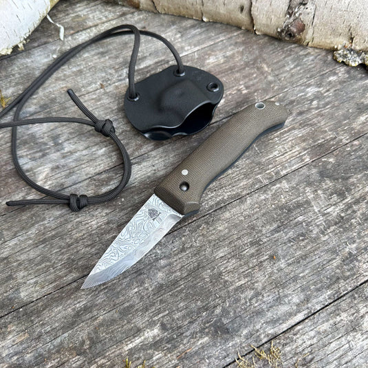 The Nomad - Damascus/Green Micarta